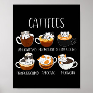 Affiche Chats &amp; Amateur de Café Citation de Caféine Dr
