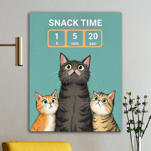 Affiche Chats Amusants En Attente De Snack