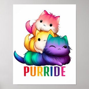 Affiche Chats arc-en-ciel Purride