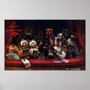 Affiche Chats au Théâtre pour Noël Louis Wain