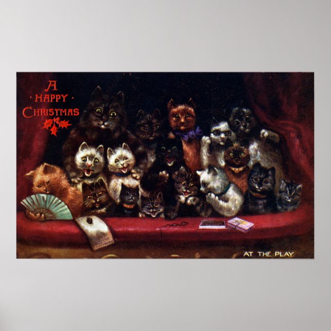 Affiche Chats au Théâtre pour Noël Louis Wain (Devant)