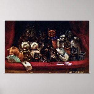 Affiche Chats au théâtre pour un jeu Louis Wain
