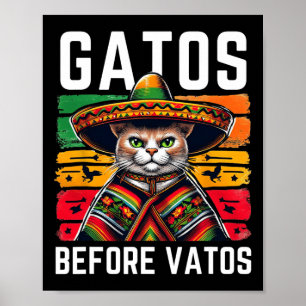 Affiche Chats avant Vatos Drôle Chat Mexicain Chat Poncho