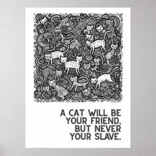Affiche Chats bondés - proverbes