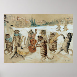 Affiche Chats Carol Chant de Louis Wain