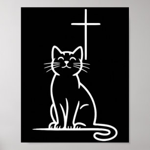 Affiche Chats Chrétiens Domestiques Aiment Jésus Soyez Heu