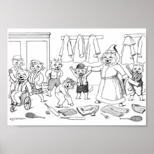 Affiche Chats (Coloriage Picture), Louis Wain