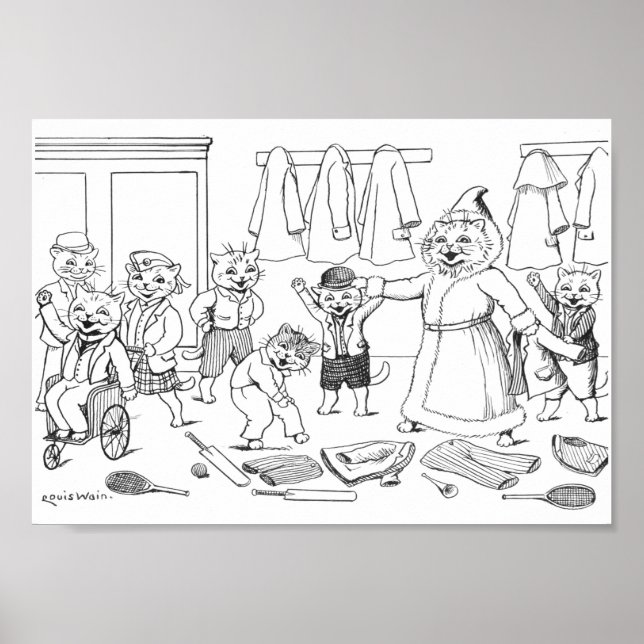 Affiche Chats (Coloriage Picture), Louis Wain (Devant)