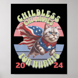 Affiche Chats Dames vintages Pour Enfants Pour Kamala Harr