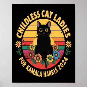 Affiche Chats Dames vintages Pour Enfants Pour Kamala Harr