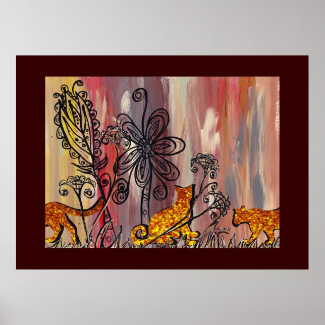 Affiche Chats d'automne 2 Imprimer (Devant)