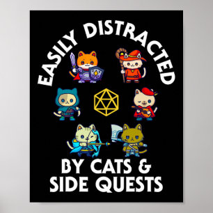 Affiche Chats de joueurs de Rpg Quête secondaire Drôle Ner