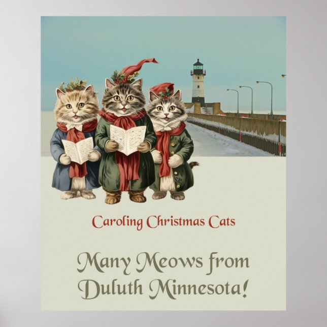 Affiche Chats de Noël Duluth Minnesota (Devant)