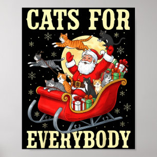 Affiche Chats de Noël pour tout amateur de Santa vacances 