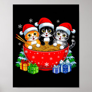 Affiche Chats de Noël Ramen Chatons Anime Noël Pour Hommes