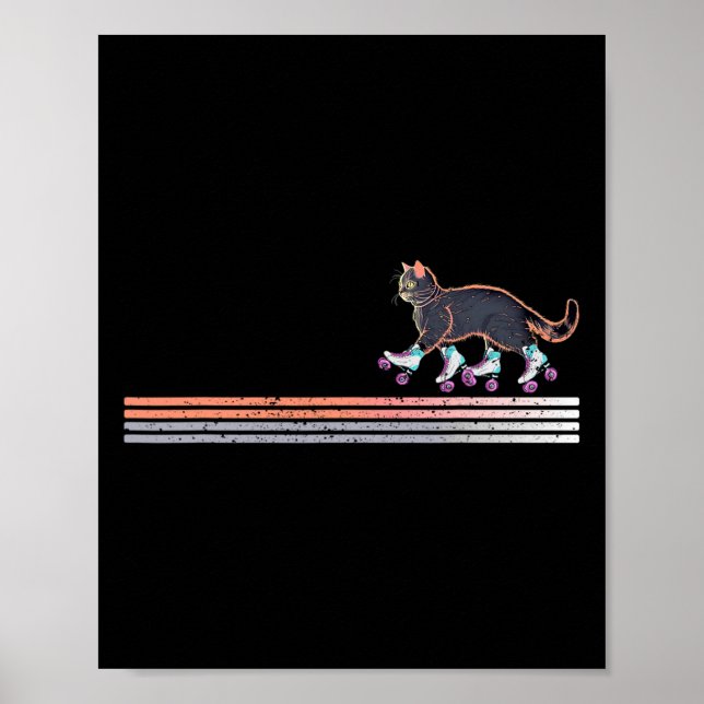 Affiche Chats De Patinage À Roulettes Rétro Der Kamala Har (Devant)