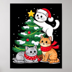 Affiche Chats de sapin de Noël Xmas