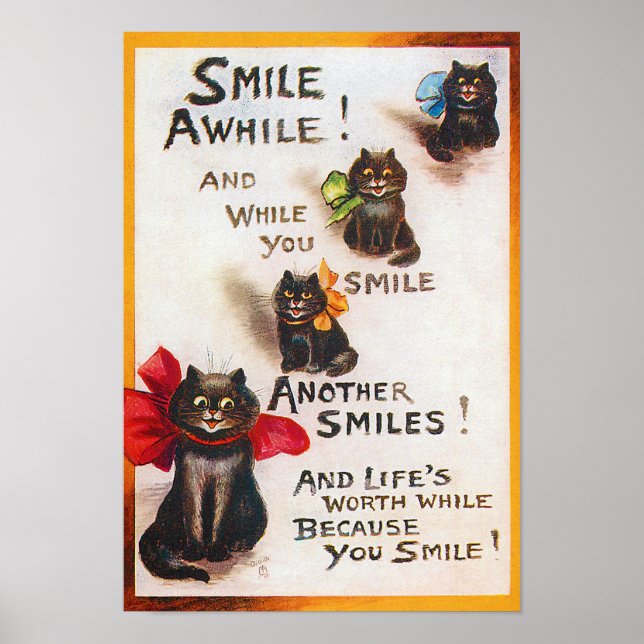 Affiche Chats de sourire, Louis Wain (Devant)