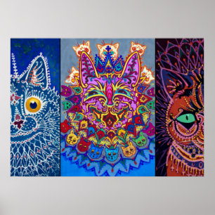 Affiche Chats décoratifs de Louis Wain