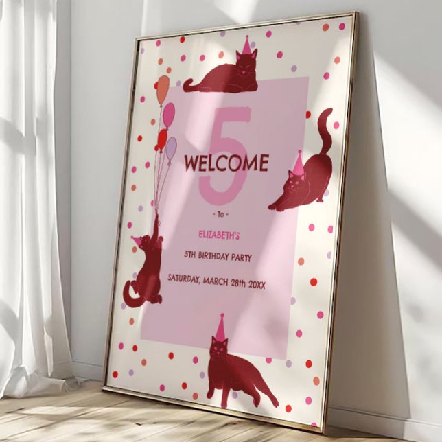Affiche Chats Drôles Anniversaire Parfait Bienvenue (Créateur téléchargé)