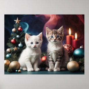 Affiche Chats enchanteurs de l'Amoureux des chats de sapin