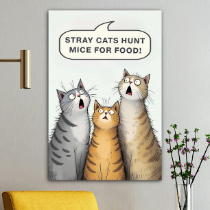 Affiche Chats errants Chasse Mice Pour La Nourriture Chats
