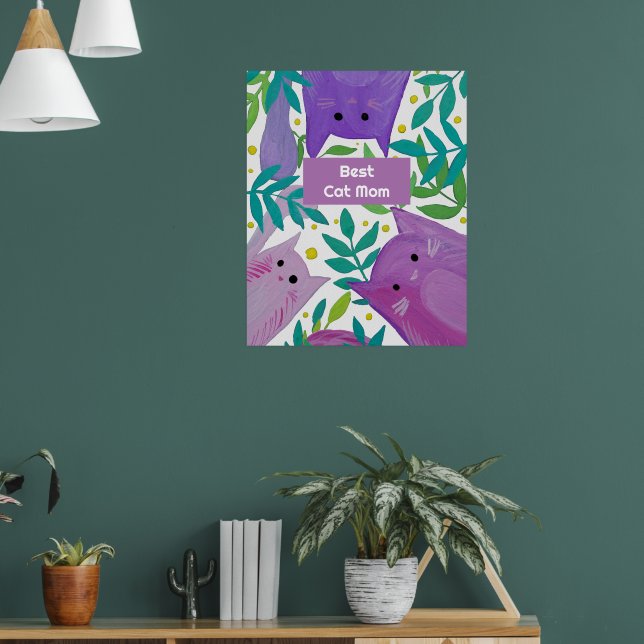 Affiche Chats et branches Meilleure journée maman chat (Salon 1)