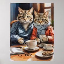 Chats et café