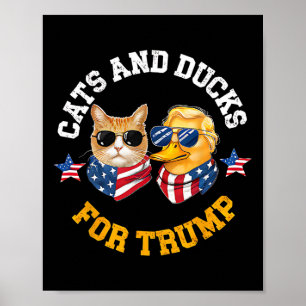 Affiche Chats Et Canards Pour Trump 2024