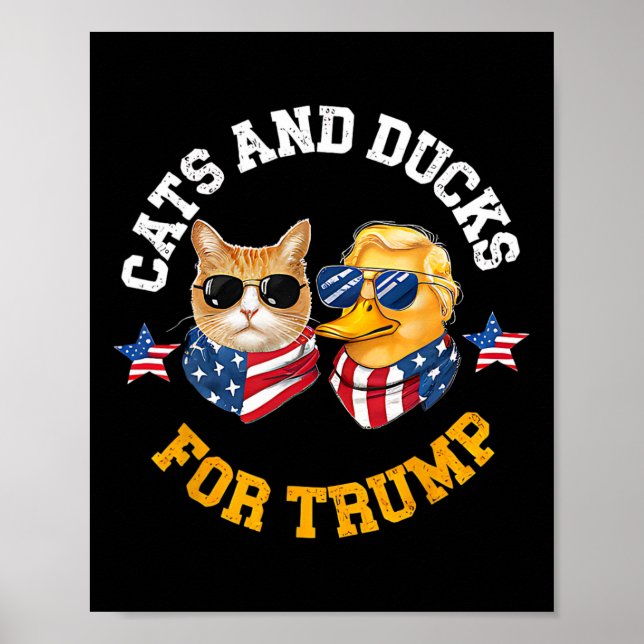 Affiche Chats Et Canards Pour Trump 2024  (Devant)