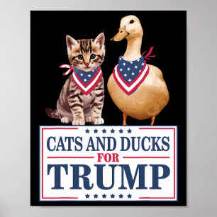 Affiche Chats et canards pour Trump 2024 Chatons et canard