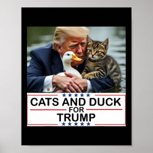 Affiche Chats et canards pour Trump 2024 Chatons et canard