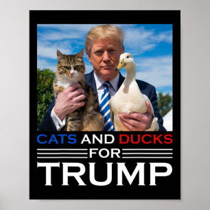 Affiche Chats Et Canards Pour Trump 2024 Chatons Et Canard