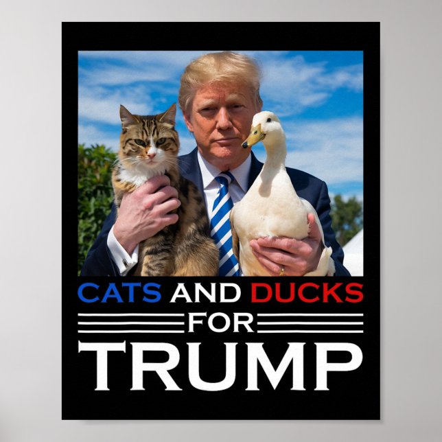 Affiche Chats Et Canards Pour Trump 2024 Chatons Et Canard (Devant)