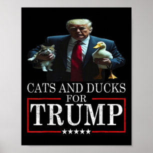 Affiche Chats Et Canards Pour Trump 2024 Chatons Et Canard