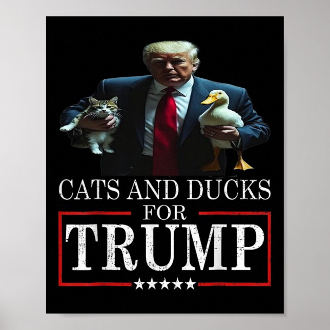 Affiche Chats Et Canards Pour Trump 2024 Chatons Et Canard (Devant)