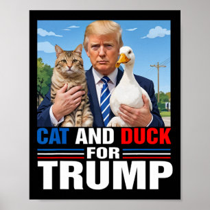 Affiche Chats Et Canards Pour Trump 2024 Chats Canards Pou