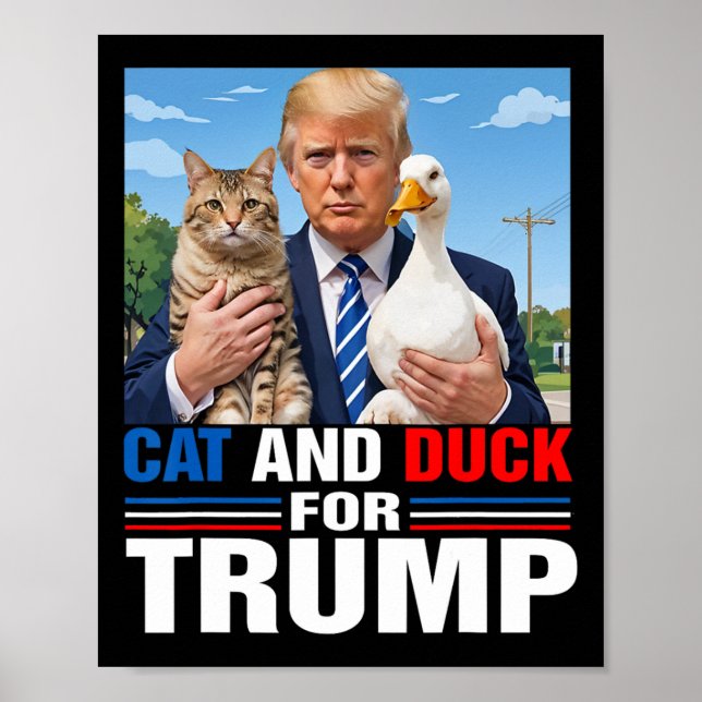 Affiche Chats Et Canards Pour Trump 2024 Chats Canards Pou (Devant)