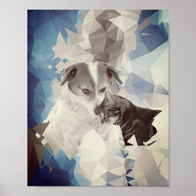Affiche Chats et chien amoureux (Devant)