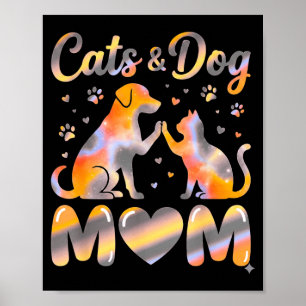 Affiche Chats et chiens rétro Maman empreinte de patte ama