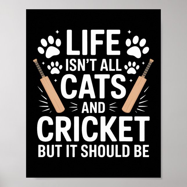 Affiche Chats Et Cricket Drôle De Cricket  (Devant)