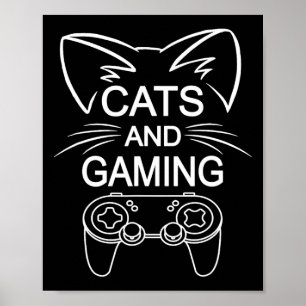 Affiche Chats Et Jeu Amusant Amoureux des chats Joueur-Cad