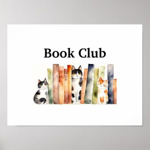 Affiche Chats et livres : Club du livre