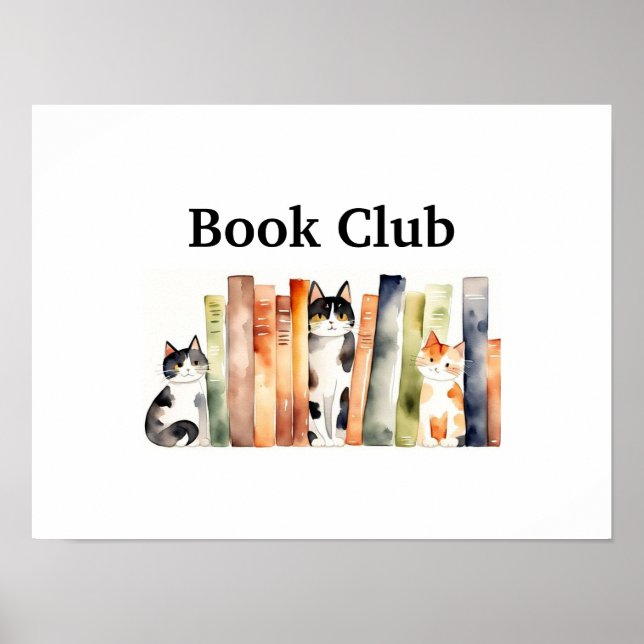 Affiche Chats et livres : Club du livre (Devant)