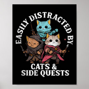 Affiche Chats et quêtes secondaires Design de chat de joue