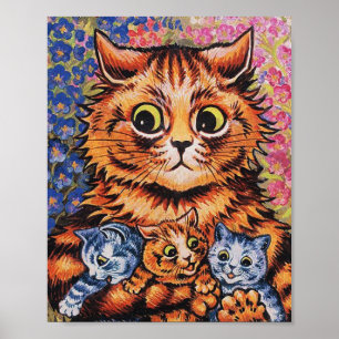Affiche Chats Et Ses Chatons Louis Wain