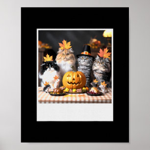 Affiche Chats et souris fête d'automne – Drôle de Thanksgi