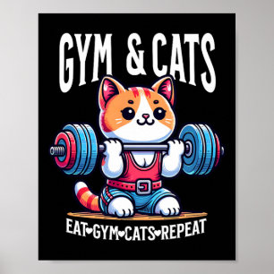 Affiche Chats Et Travail De Gym Drôle De Bodybuilding De C