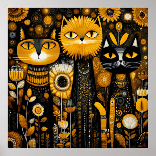 Affiche Chats Fantaisistes