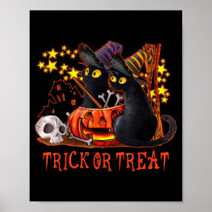 Affiche Chats Fantômes Citrouille Chat Noir Maman Hallowee